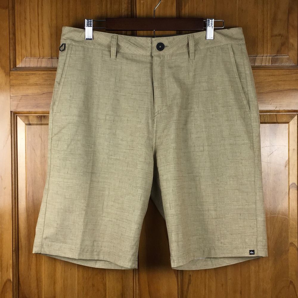 Quiksilver Amphibian Hybrid Shorts Men 33 Khaki Boardshorts Skate Surf Quick Dry